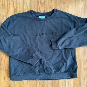 Mocha Brown Cropped Boxy Sweatshirt – Cozy Minimalist Neutral Pullover M